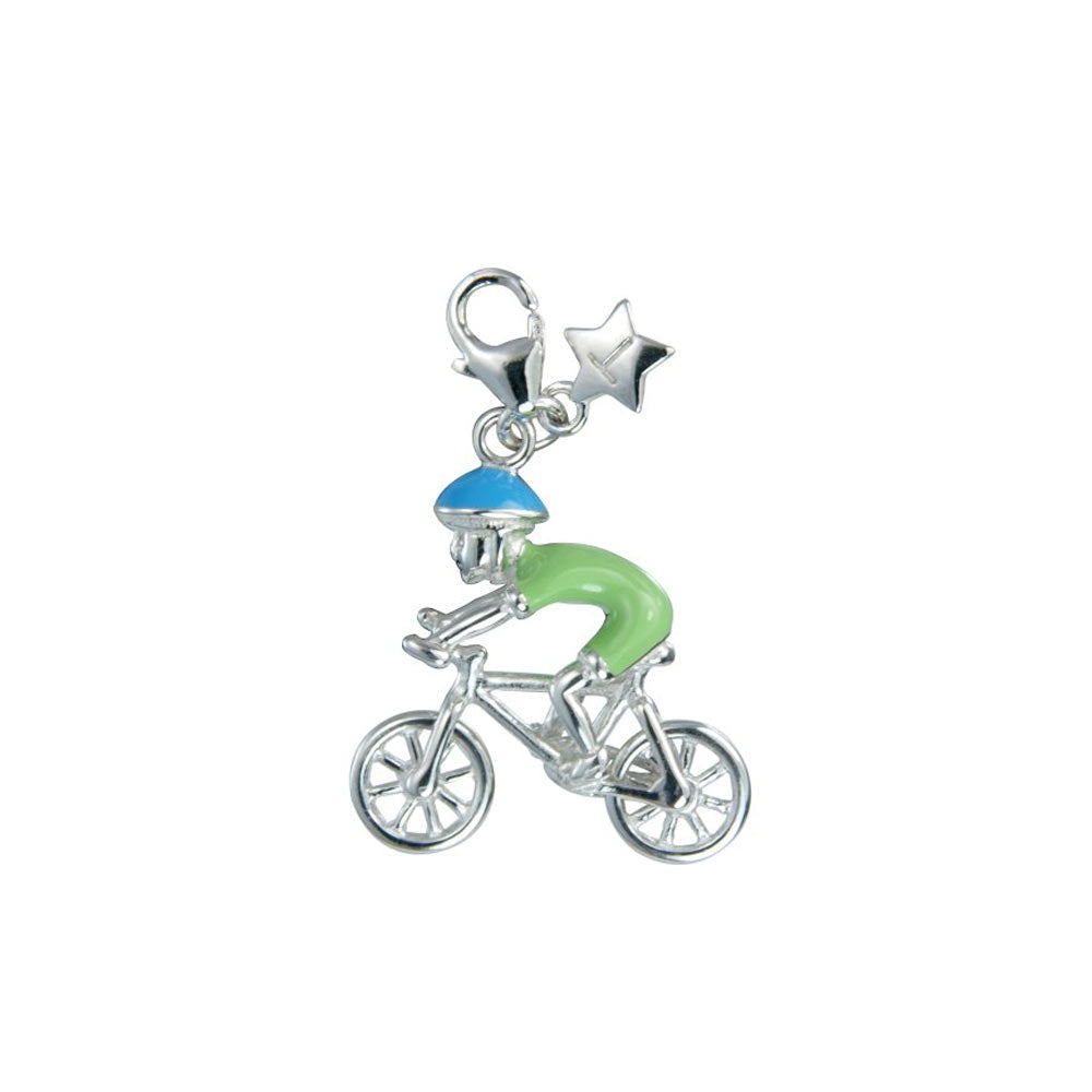 Sterling Silver Cyclist Clip On Charm SCH163