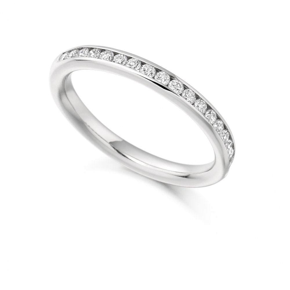 18ct White Gold Channel Set Diamond Wedding Band / Eternity Ring
