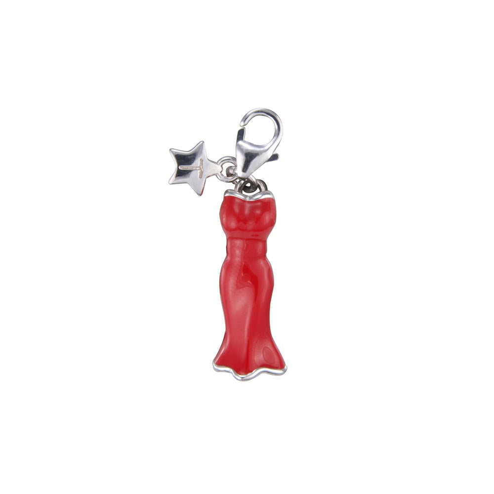 Sterling Silver Ladies Red Evening Dress Charm SCH109