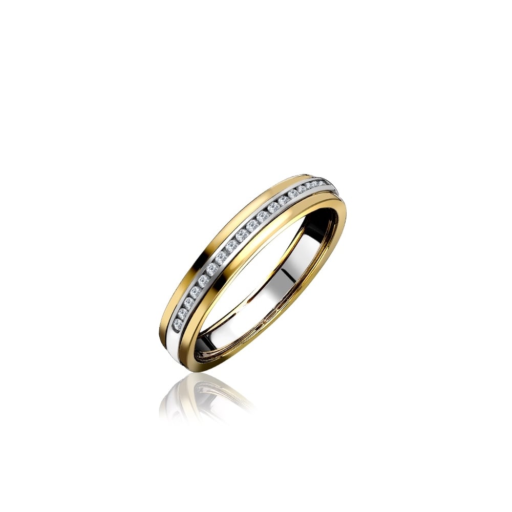 18ct Yellow & white Gold Channel Set Diamond Half Eternity Ring