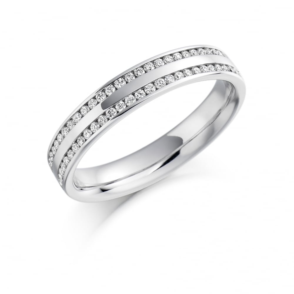 9ct White Gold Diamond Half Eternity Ring