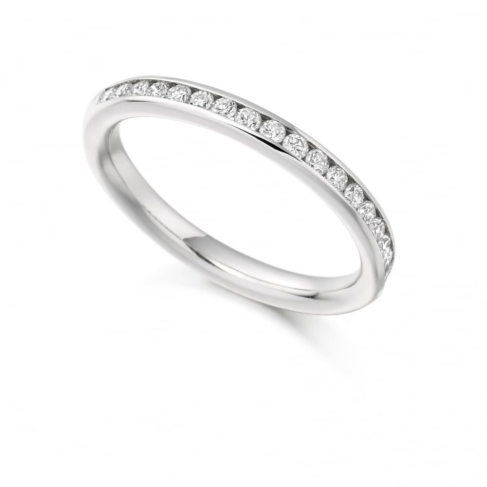 Platinum Channel Set Diamond Wedding or Eternity Ring