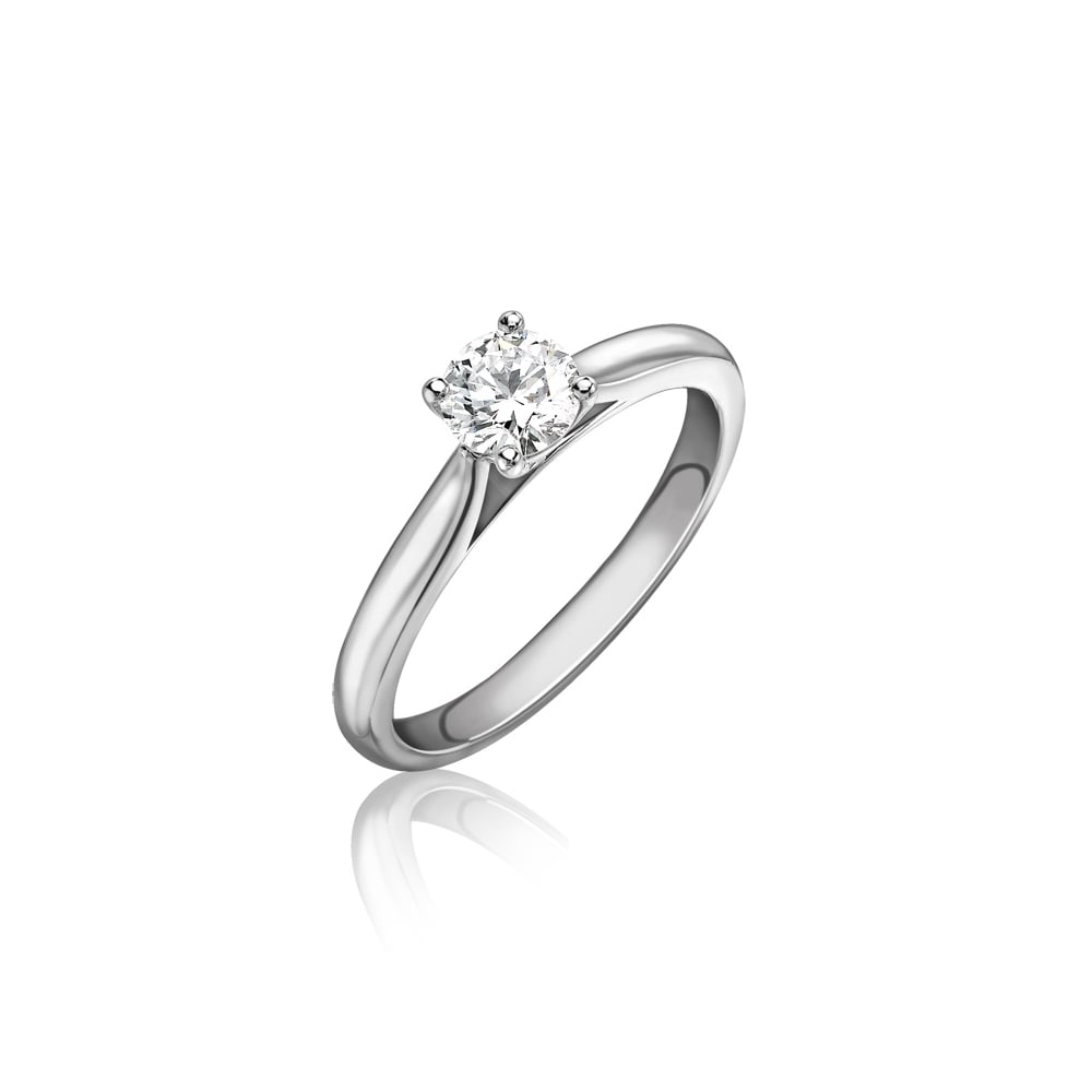 Platinum Single Stone Certificate Diamond Wedfit Engagement Ring