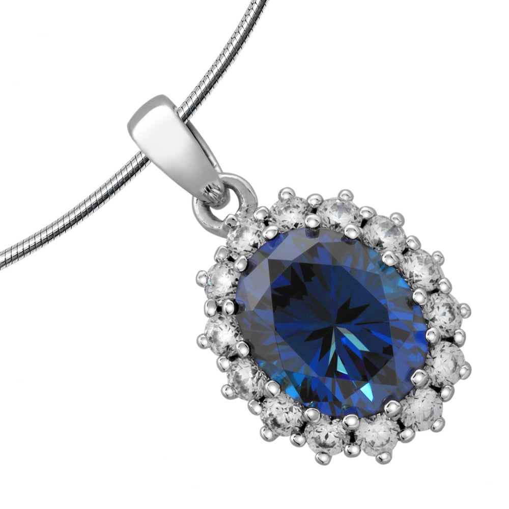 Sterling Silver Cubic Zirconia Cluster Pendant