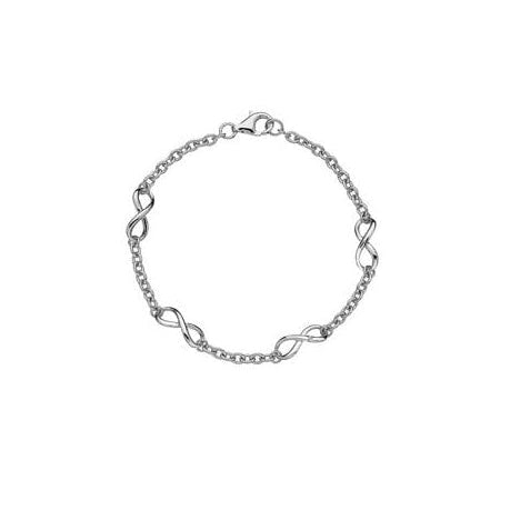 Sterling Silver Infinity Diamond Set Bracelet DL293