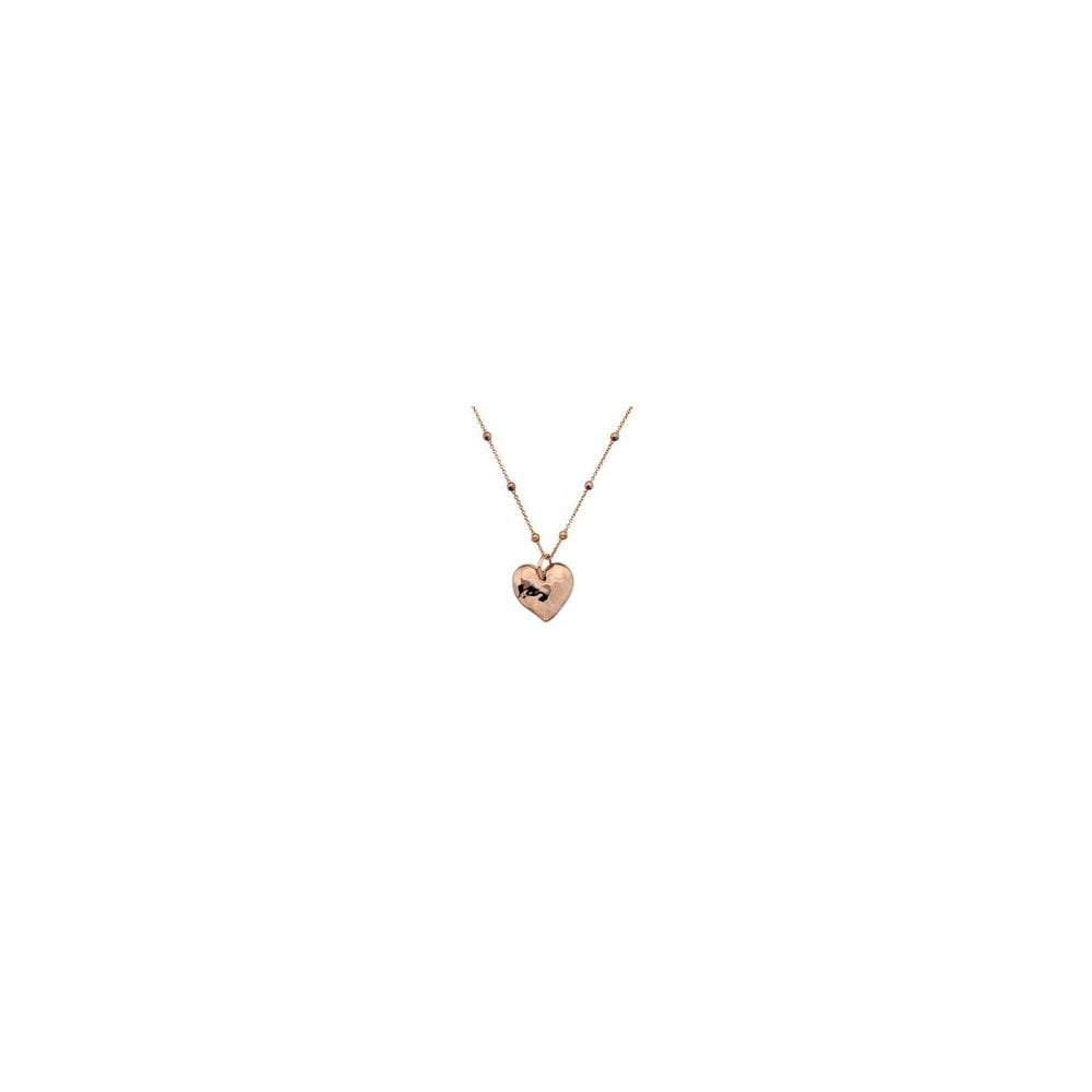 Rose Gold Finish on Silver Diamond Set Heart Pendant DP679