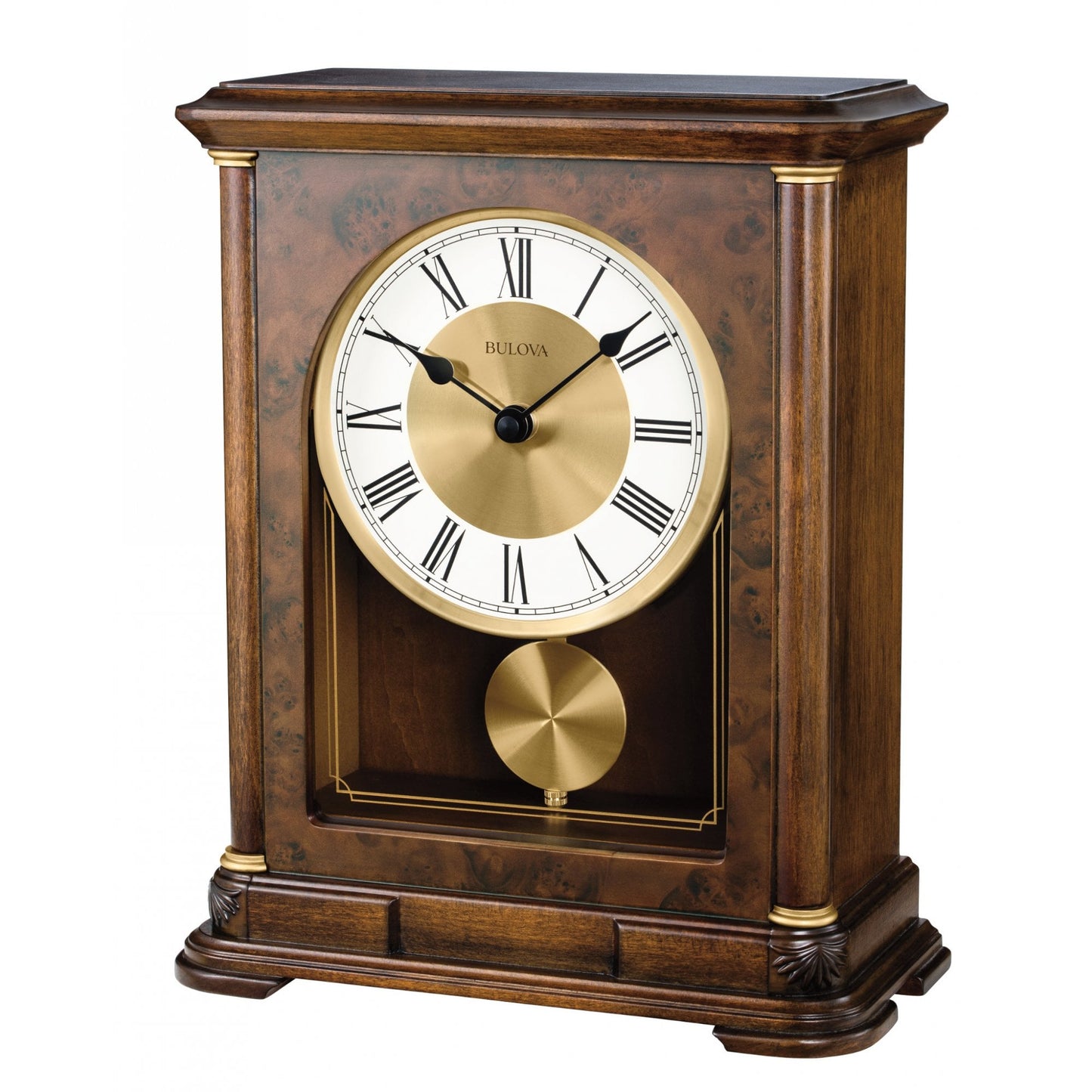Wooden Westminster Chime Quartz Mantle Clock Vanderbilt B1860