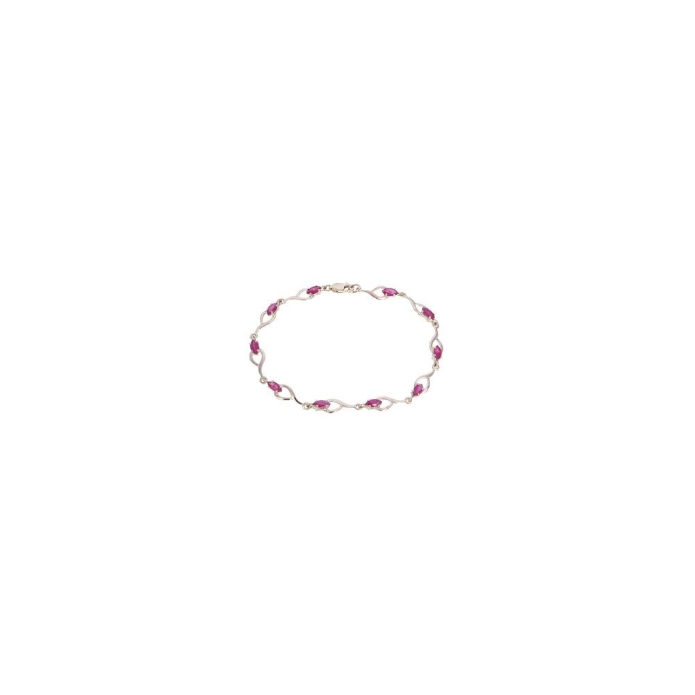 Ladies 9ct Yellow Gold Ruby Bracelet