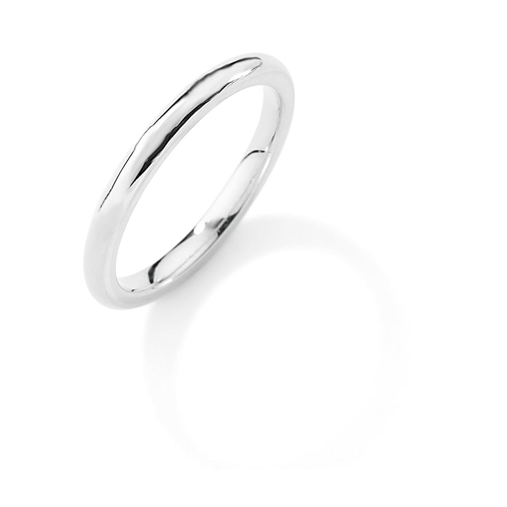 Ladies 9ct White Gold 2mm Wide Court Wedding Ring Band