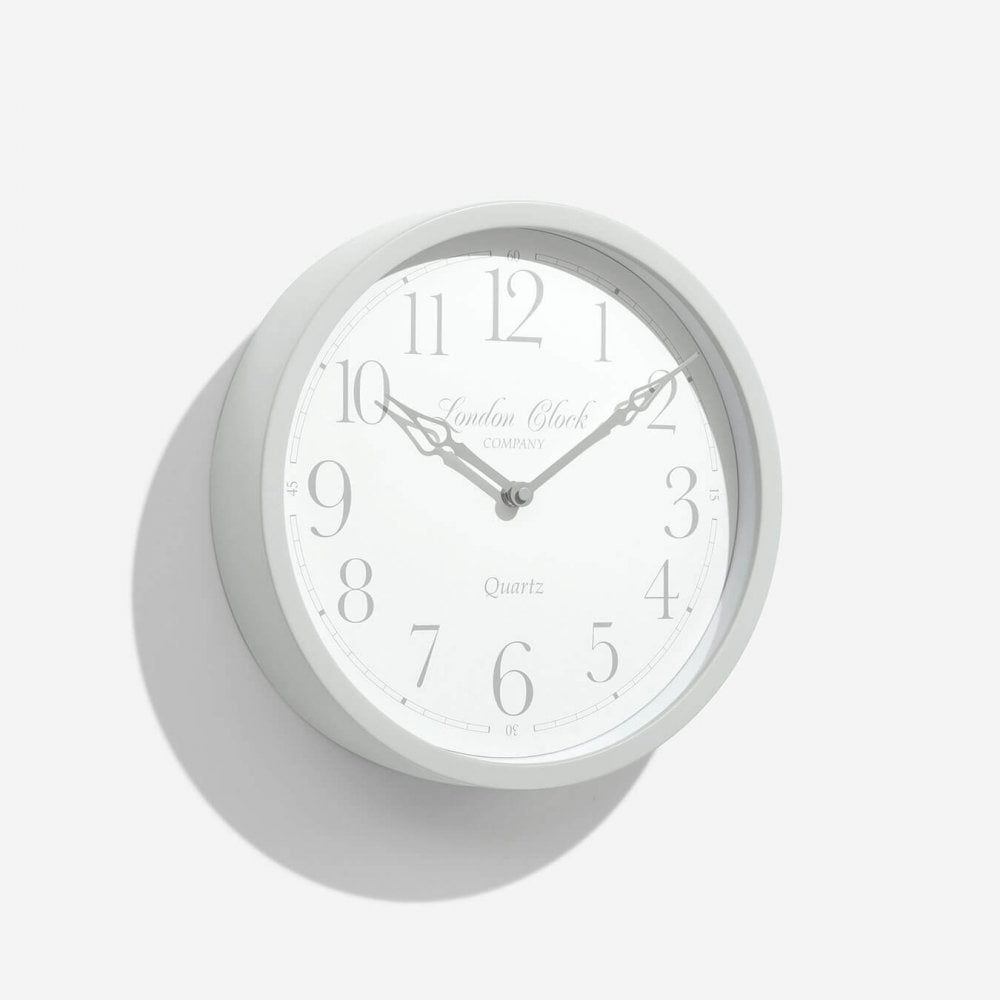 Round Grey Quartz Battery Wall Clock with Arabic Numbers 24295