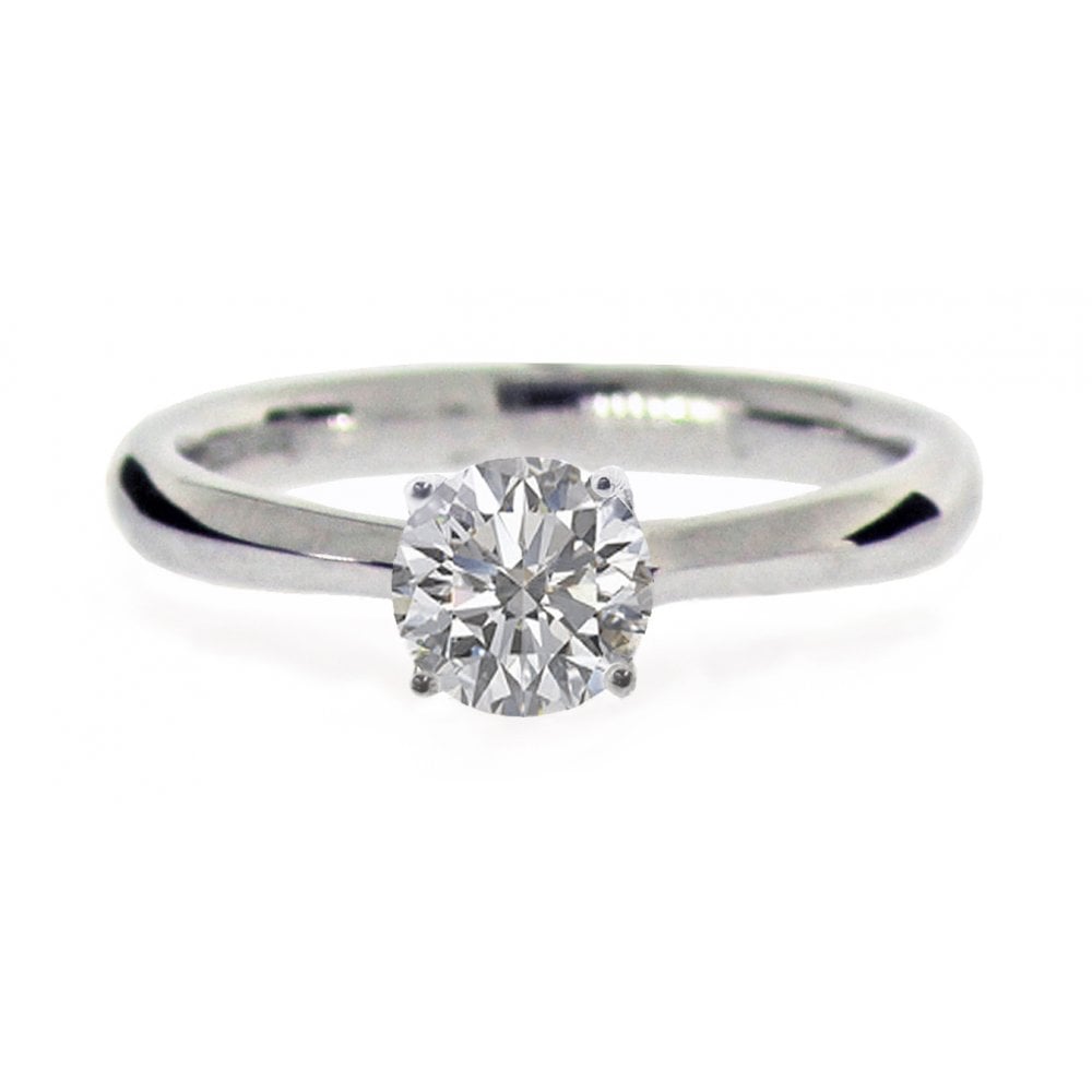Platinum Diamond Solitaire 4 Claw Engagement Ring