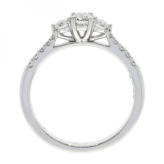 Platinum Trilogy Three Stone Diamond Engagement Ring 0.45ct