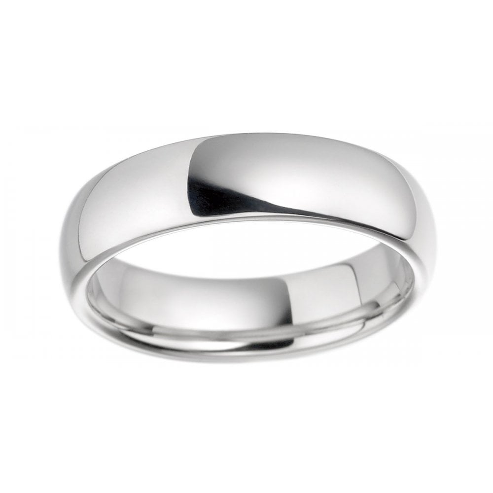 Platinum Gents Comfort Fit Court Profile Wedding Ring Band 8mm