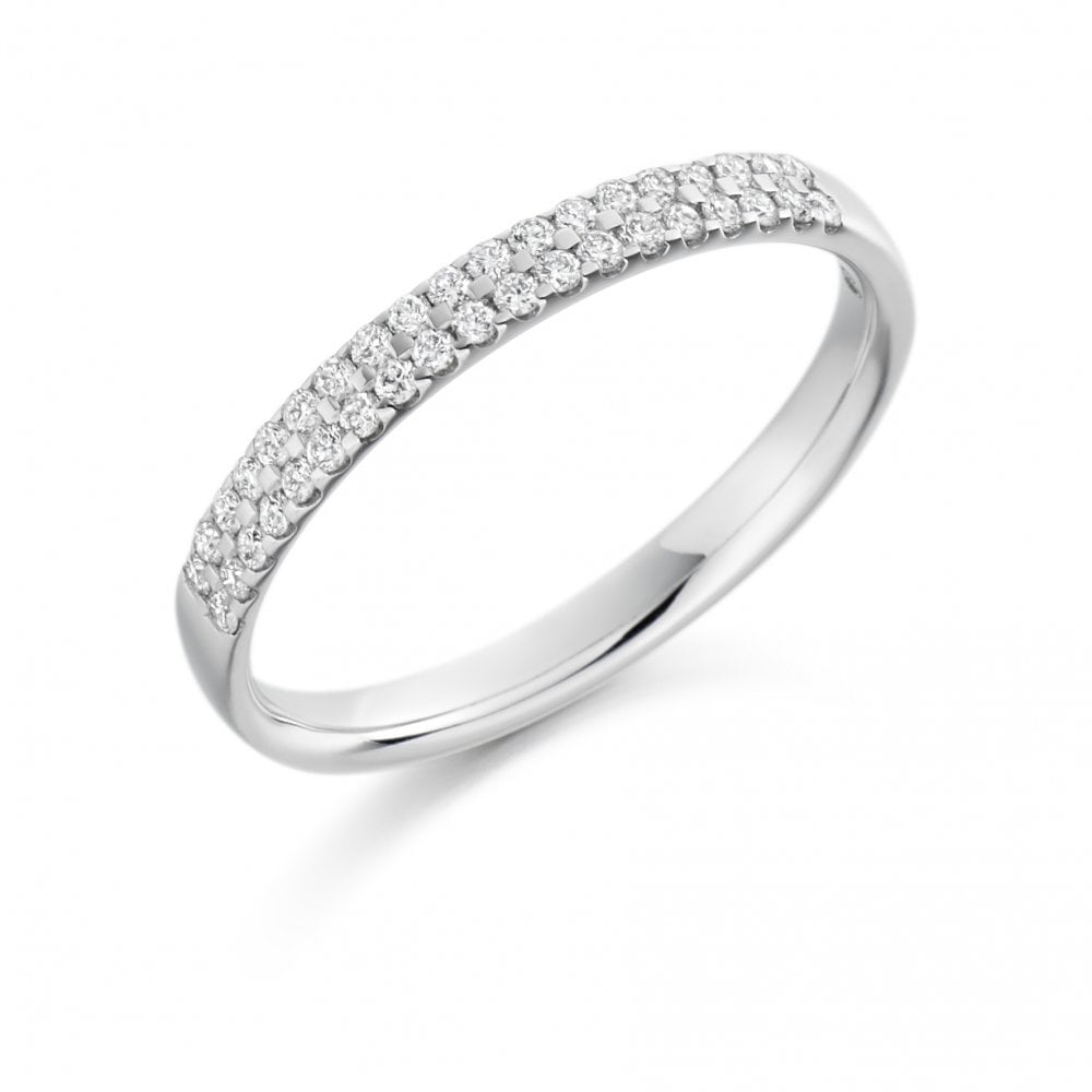 Platinum Diamond Set Wedding Ring Band
