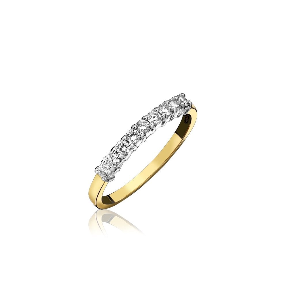 18ct Gold Claw Set Diamond 0.25ct Half Eternity Ring