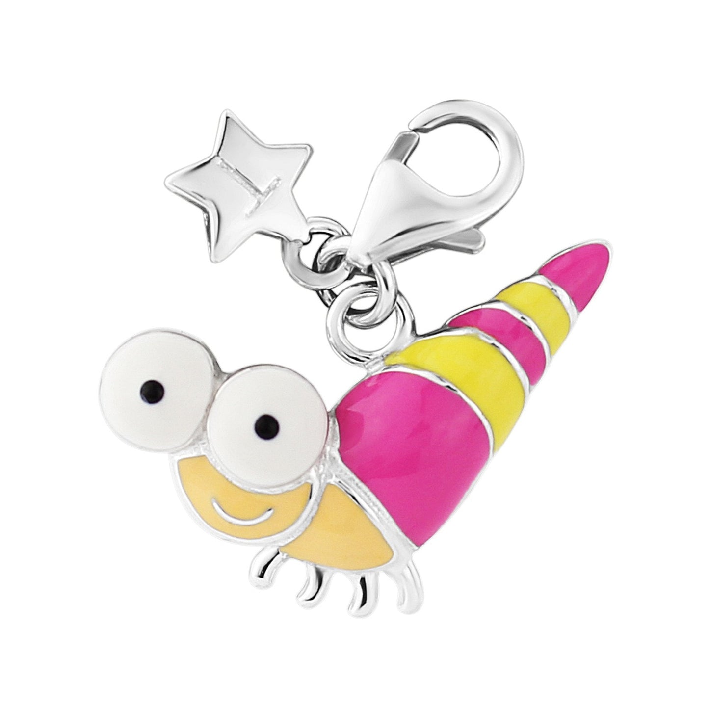 Ladies Sterling Silver Snail Enamel Clip on Charm SCH306