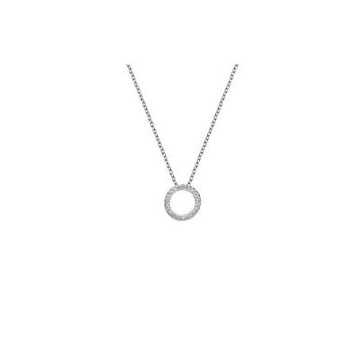 Sterling Silver Striking Circle Diamond Pendant DP661