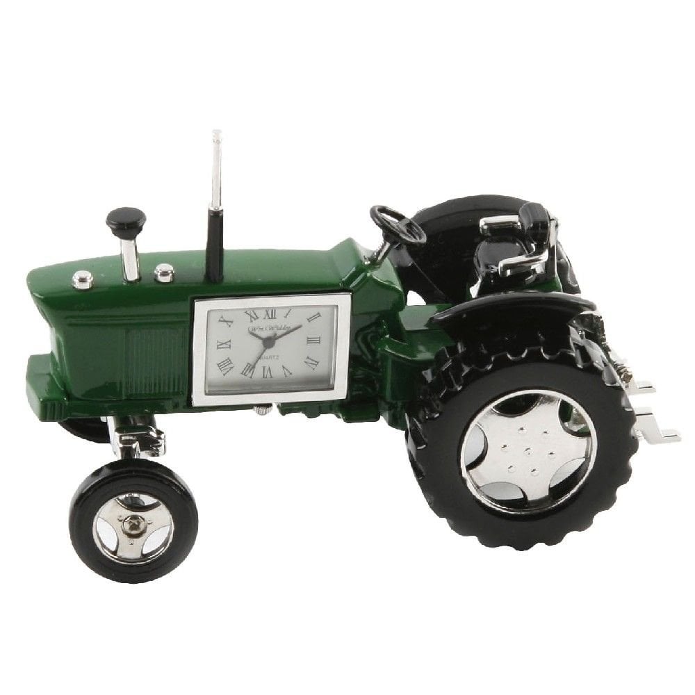 Widdop Miniature Battery Mantle Clock Green Tractor 9236G