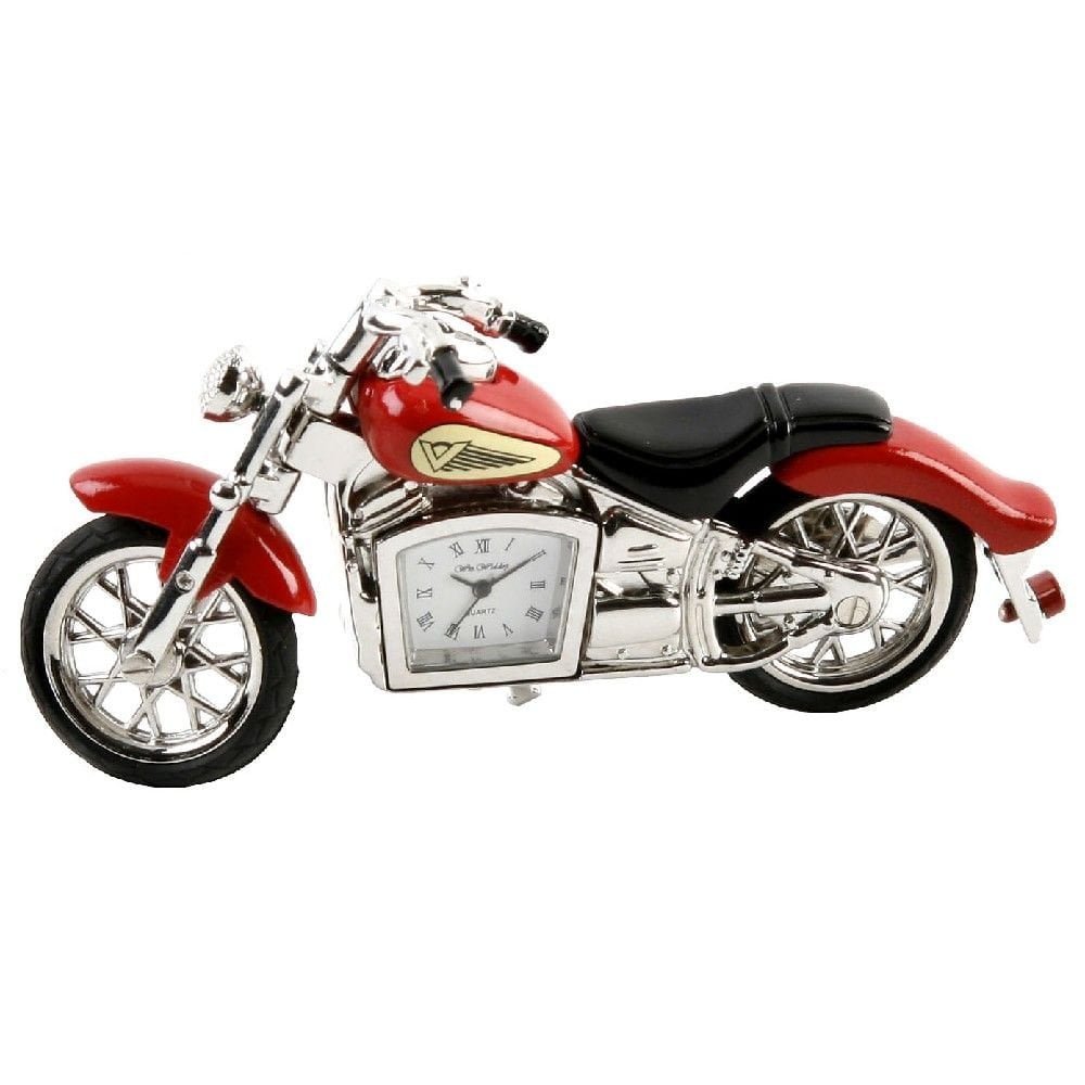 Widdop Miniature Battery Mantle Clock Red Motor Bike 9497R