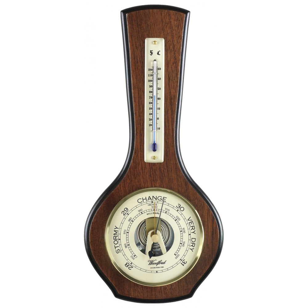 Wooden Mahogany Veneer Barometer Weather Forecast 1601
