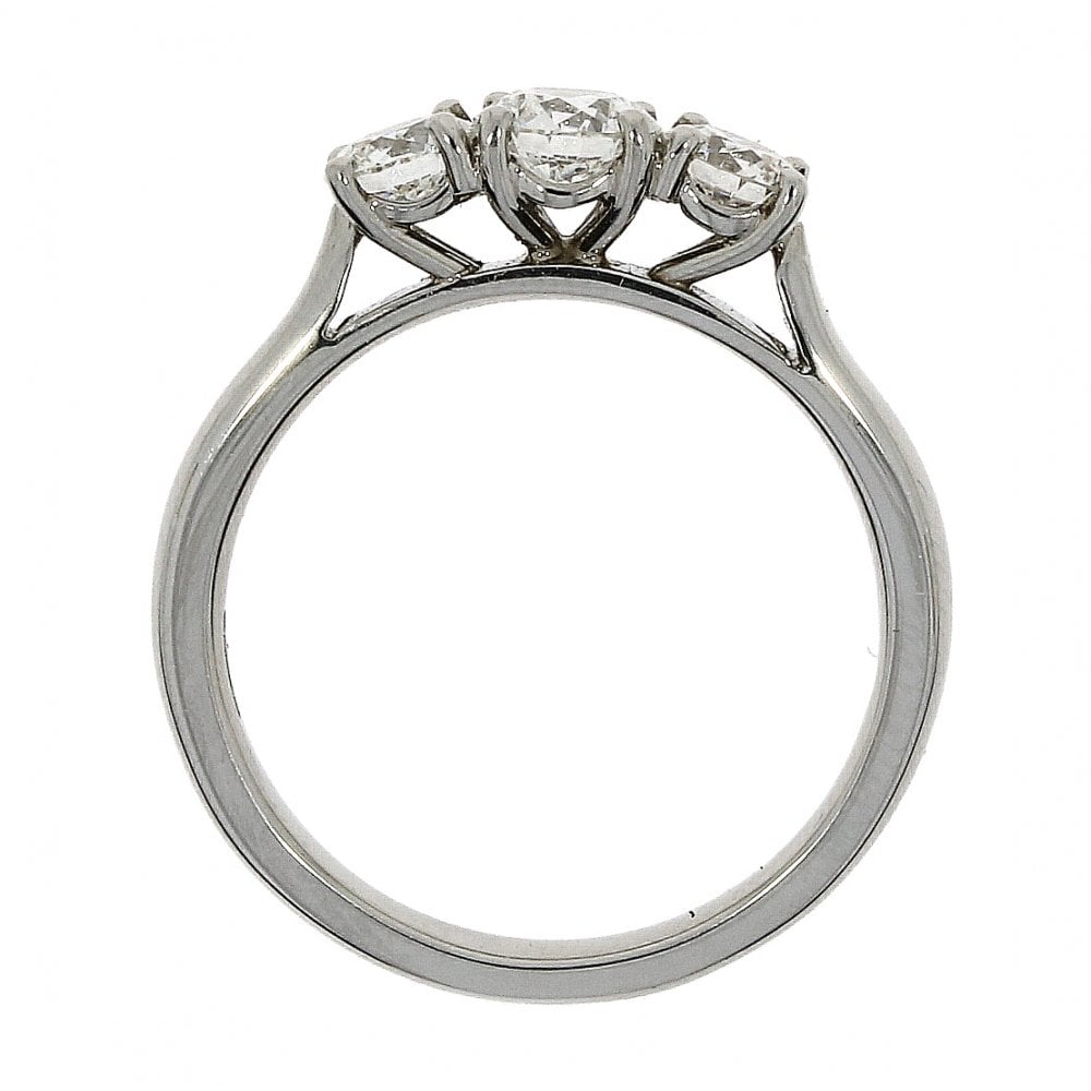 Platinum Trilogy Three Stone Diamond Engagement Ring 1.0ct