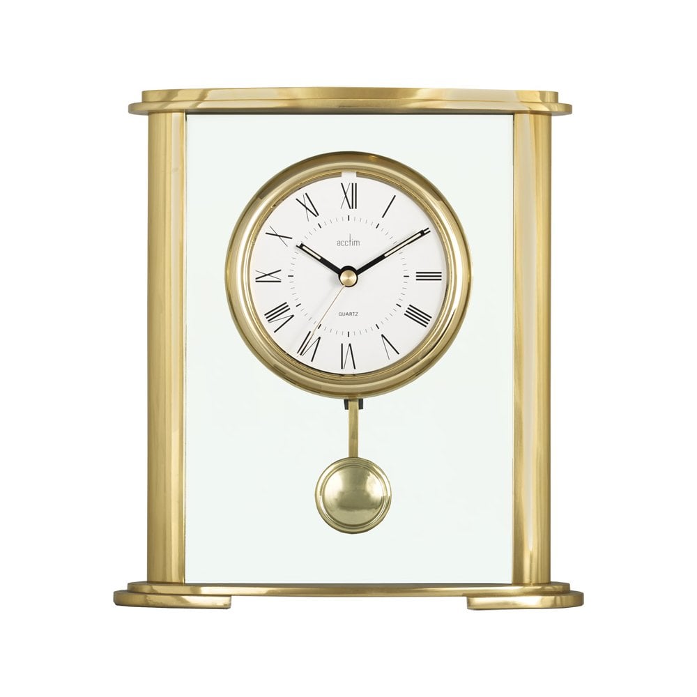Gold Finish Quartz Battery Mantle Clock Welwyn 36358