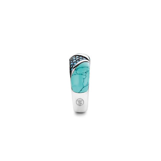 Ti Sento Milano Silver Turquoise, Malachite & Lapis Ring 12226TQ
