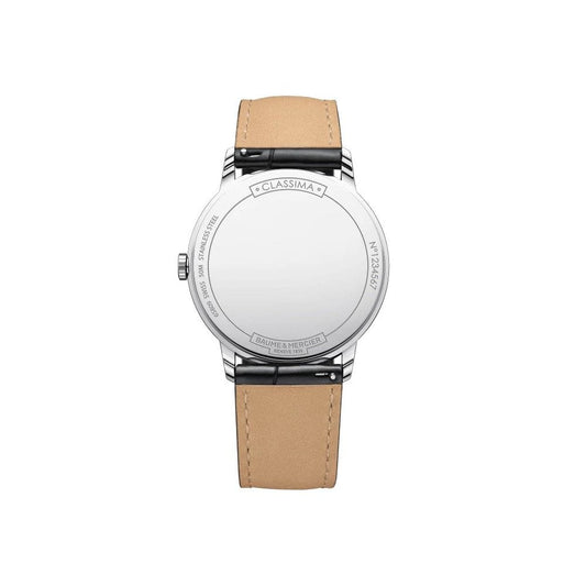 Gents Steel Quartz Watch on Leather Strap, Date Classima 10323