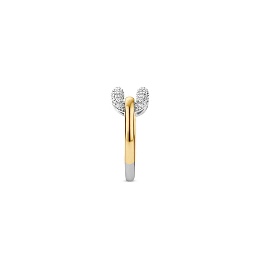 Ti Sento Milano Sterling Silver Gold Finished CZ Ring 12228ZY