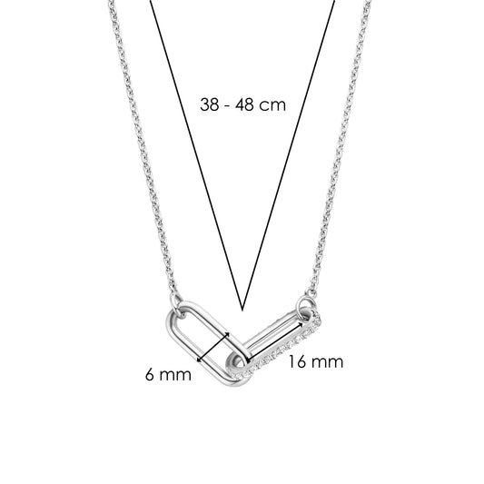 Ti Sento Milano Sterling Silver CZ Necklace 3966ZI