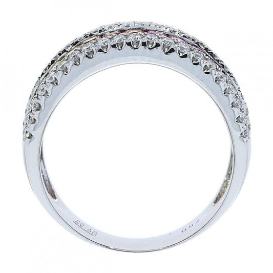 18ct White Gold Diamond and Sapphire Half Eternity Dress Ring