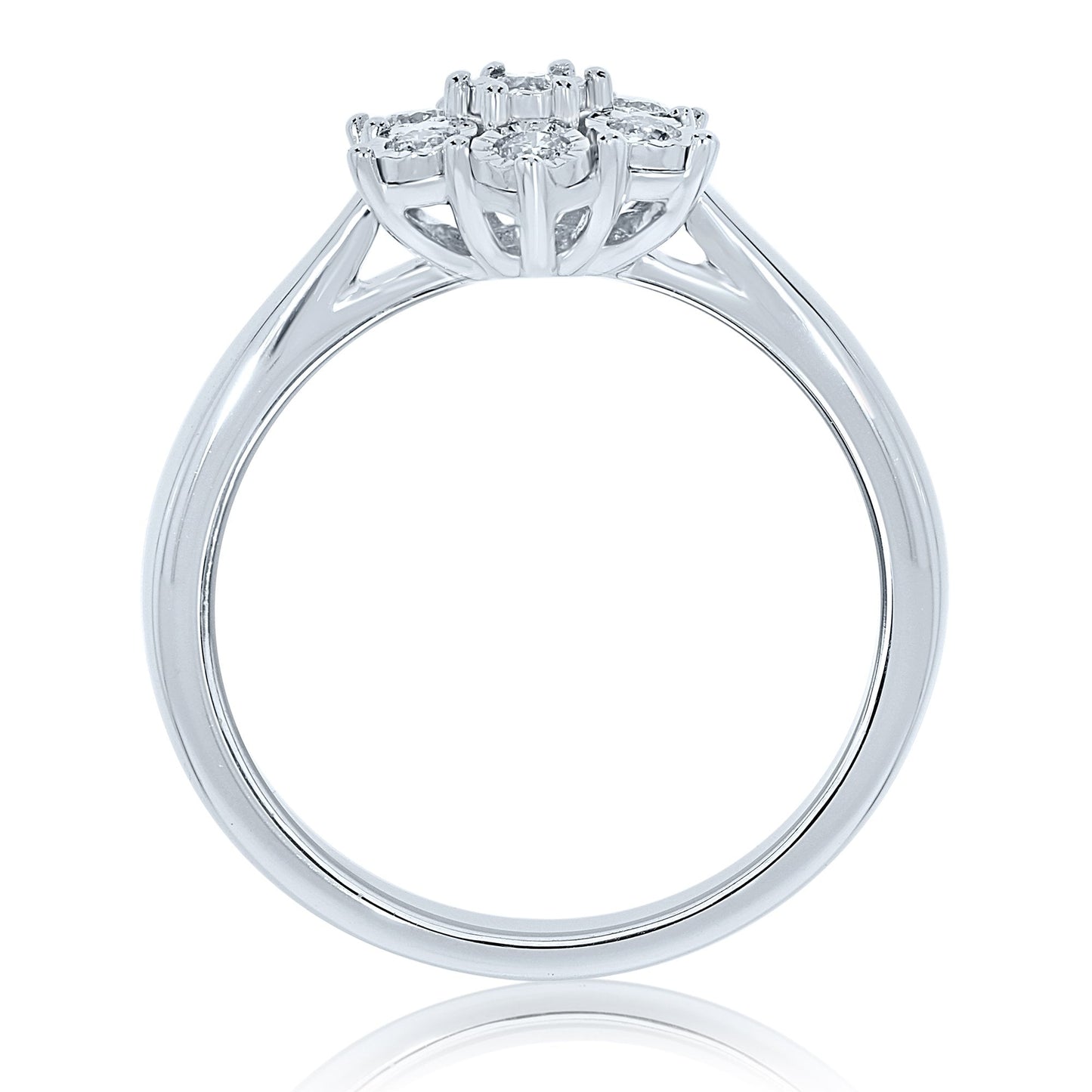 9ct White Gold Ladies Diamond Cluster Ring