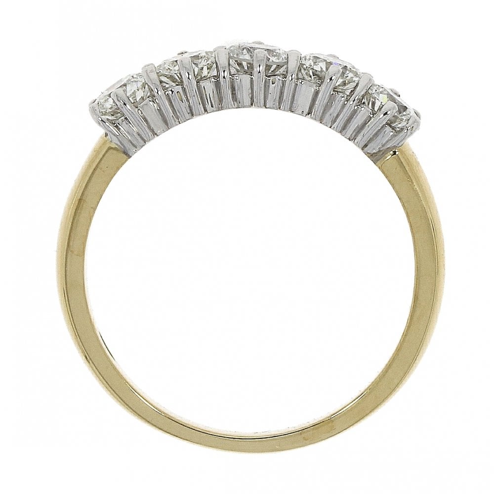 18ct Gold Ladies Claw Set Diamond 1.0ct Half Eternity Ring