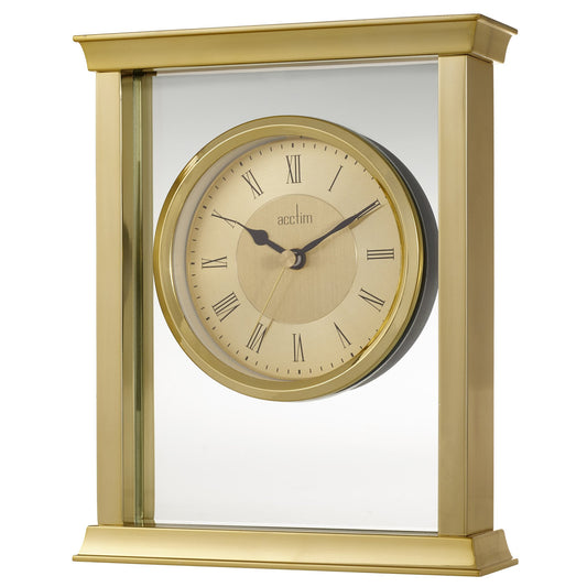 Gold Tone Quartz Battery Mantel Clock 'Halton' 37008