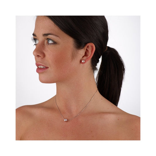 Sterling Silver Single Pearl Necklace 1159998