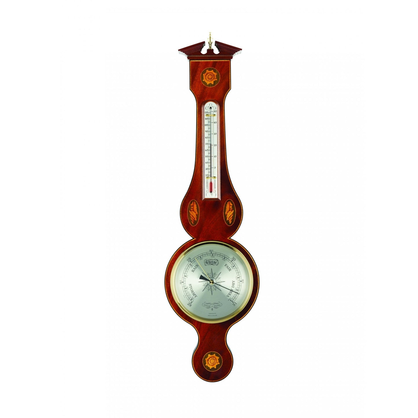 Mahogany Banjo Barometer with Thermometer Sheraton B568.6