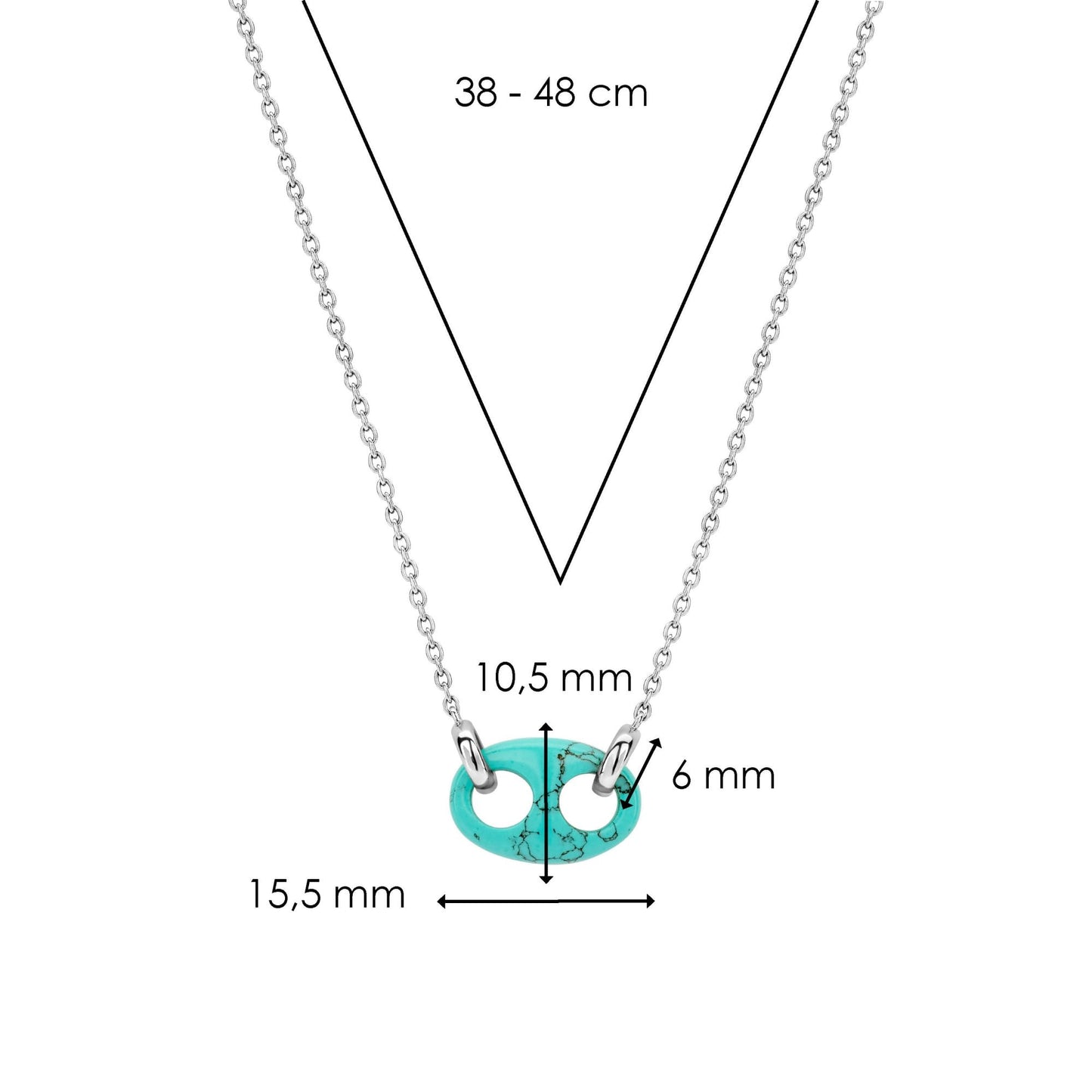 Ti Sento Sterling Silver Turquoise Necklace 3987TQ