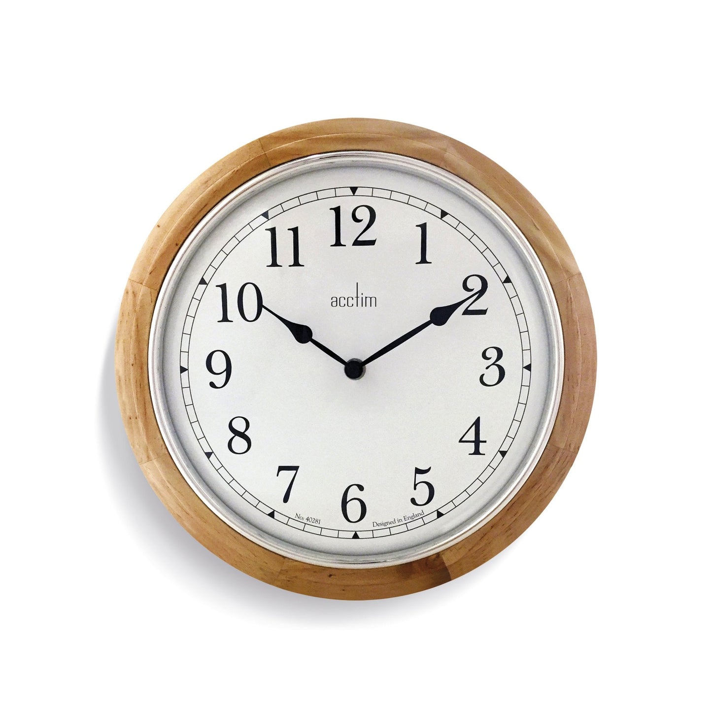 Light Wooden Round Pine Battery Wall Clock Winchester 25051