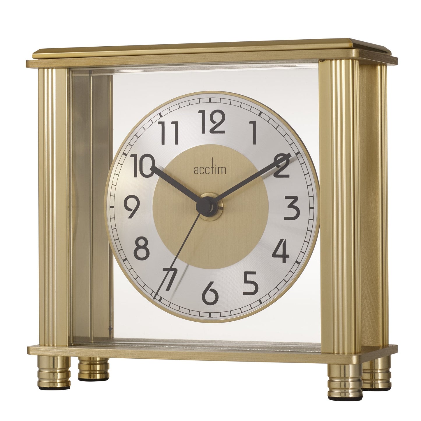 Gold Tone Battery Mantel Clock Hampden 36988