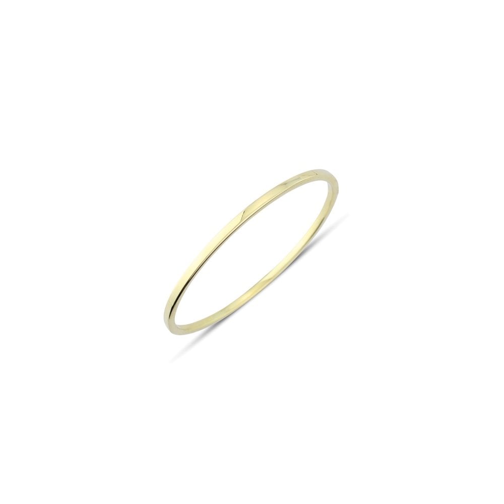Ladies 9ct Yellow Gold Hollow Hinged Bangle