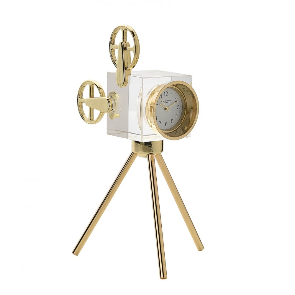 Vintage Camera on Tripod Miniature Quartz Mantel Clock 9669