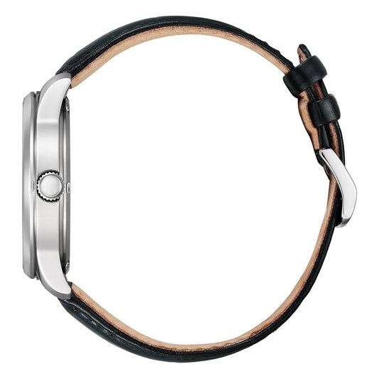 Gents Steel Eco-Drive Watch on Strap with Date BM8550-14A