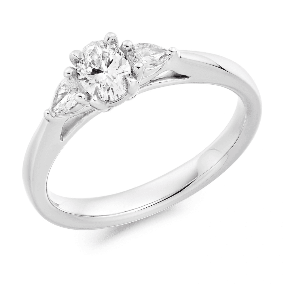 Platinum Ladies Three Stone Diamond 0.5ct Engagement Ring
