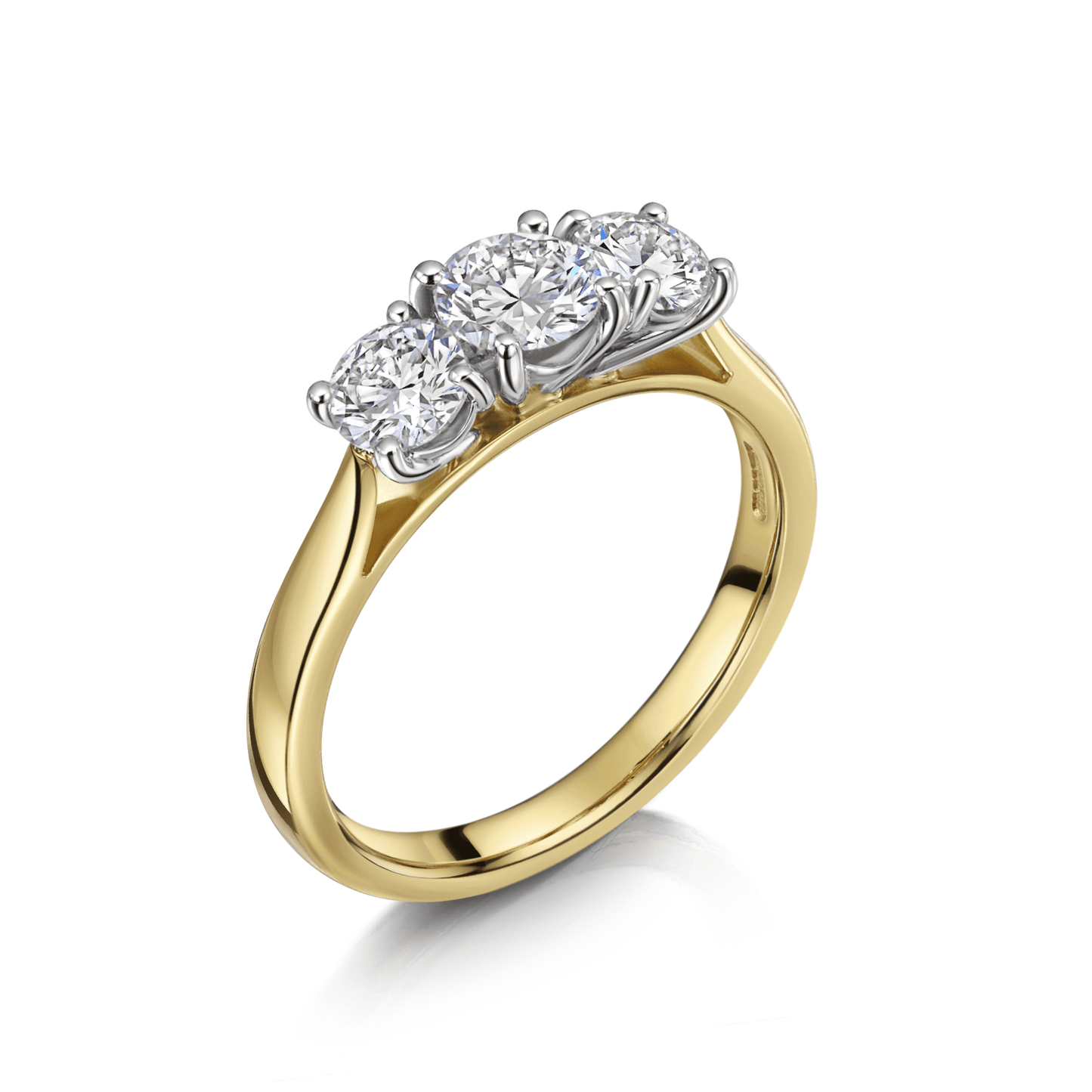 Ladies Platinum Diamond Three Stone Engagement Ring