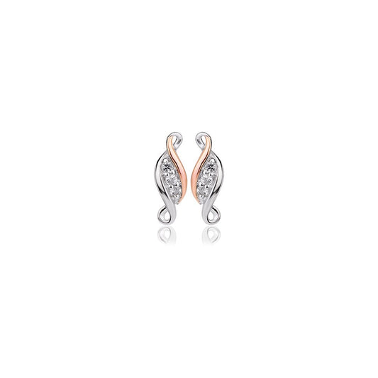 Silver and Gold Past Present Future Stud Earrings 3SPPFE