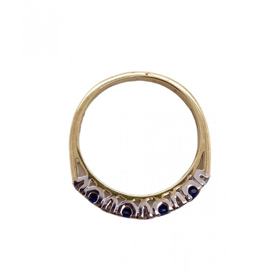 9ct Gold Sapphire and Diamond Half Eternity Ring