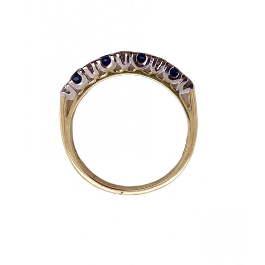 9ct Gold Sapphire and Diamond Half Eternity Ring