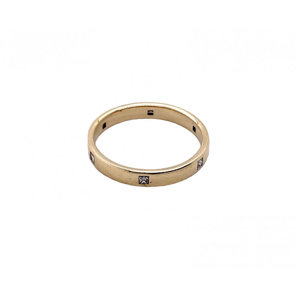 9ct Yellow Gold Ladies Diamond Set Wedding Ring