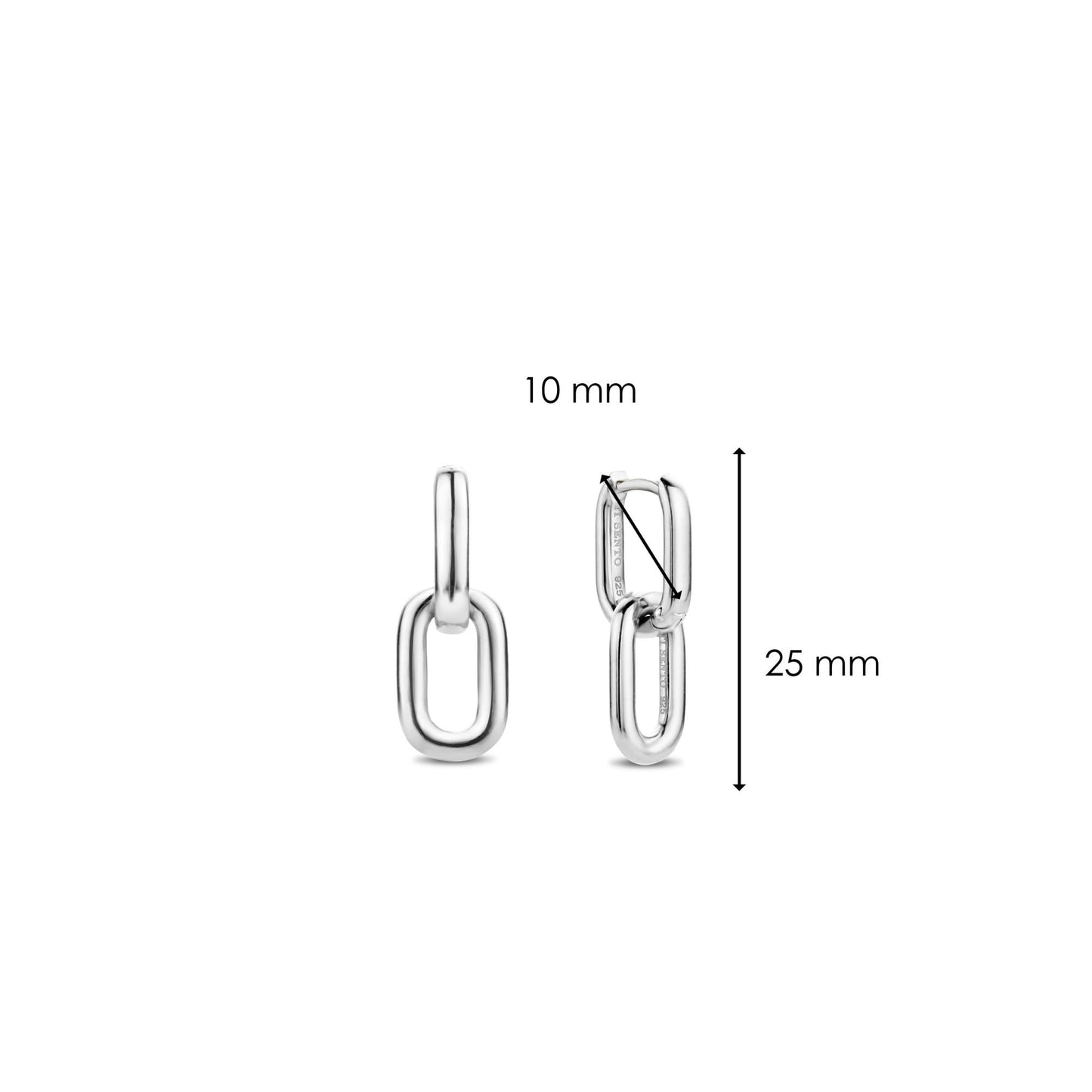 Ti Sento Sterling Silver Link Drop Earrings 7831SI