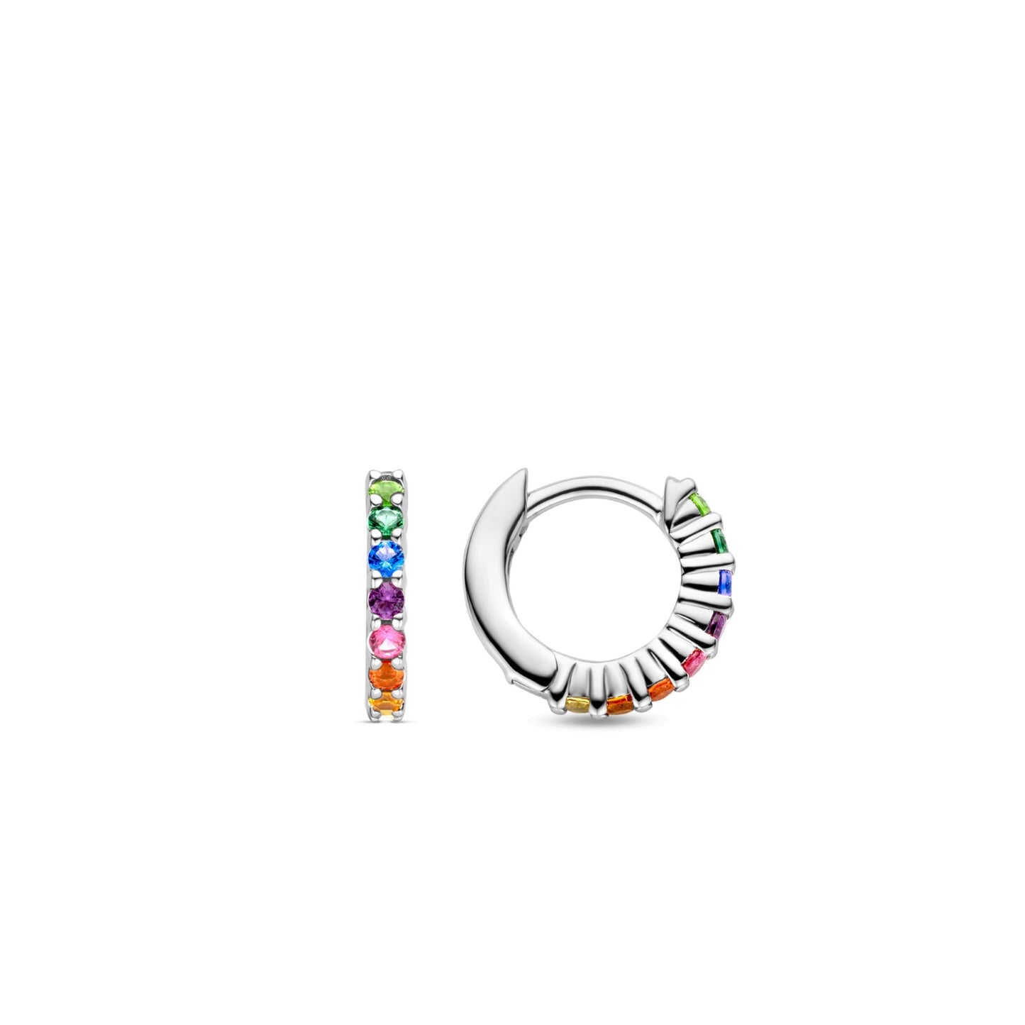 Ti Sento Sterling Silver Rainbow Hoop Earrings 7906MC